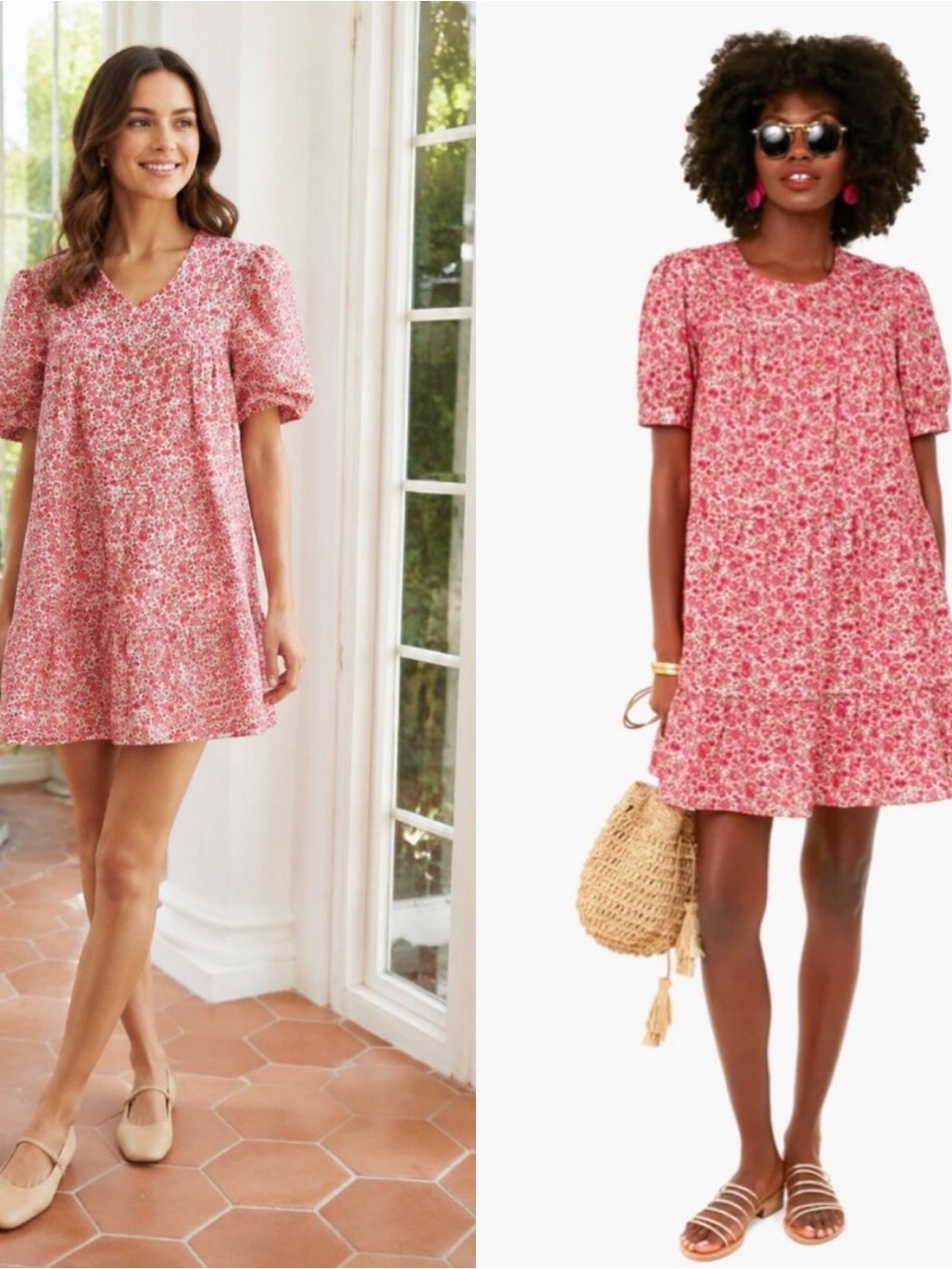 Tuckernuck Hyacinth House Quinn Tiered Floral Dress Pink Size Medium